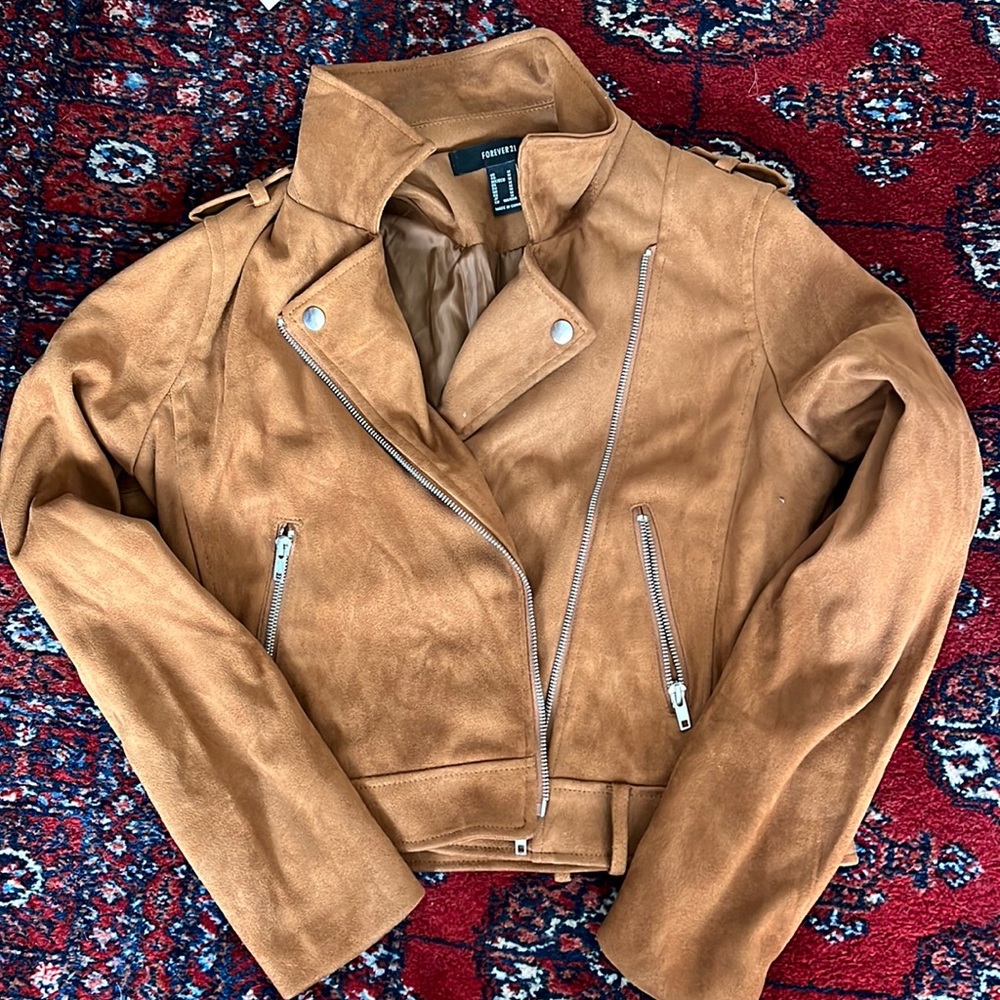 Tan suede jacket. Worn once, in perfect condition